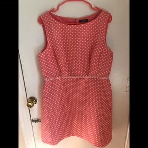 Coral and white polka dot dress